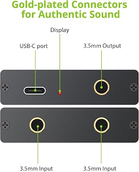 LiNKFOR 3.5mm Audio Mixer, 2-Channel Active Stereo Audio Mixer with Gold-Plated Connectors, Dual Input to Single Output, USB-C Powered, Plug & Play for PC, Phone, Tablet, MP3, Echo Dot