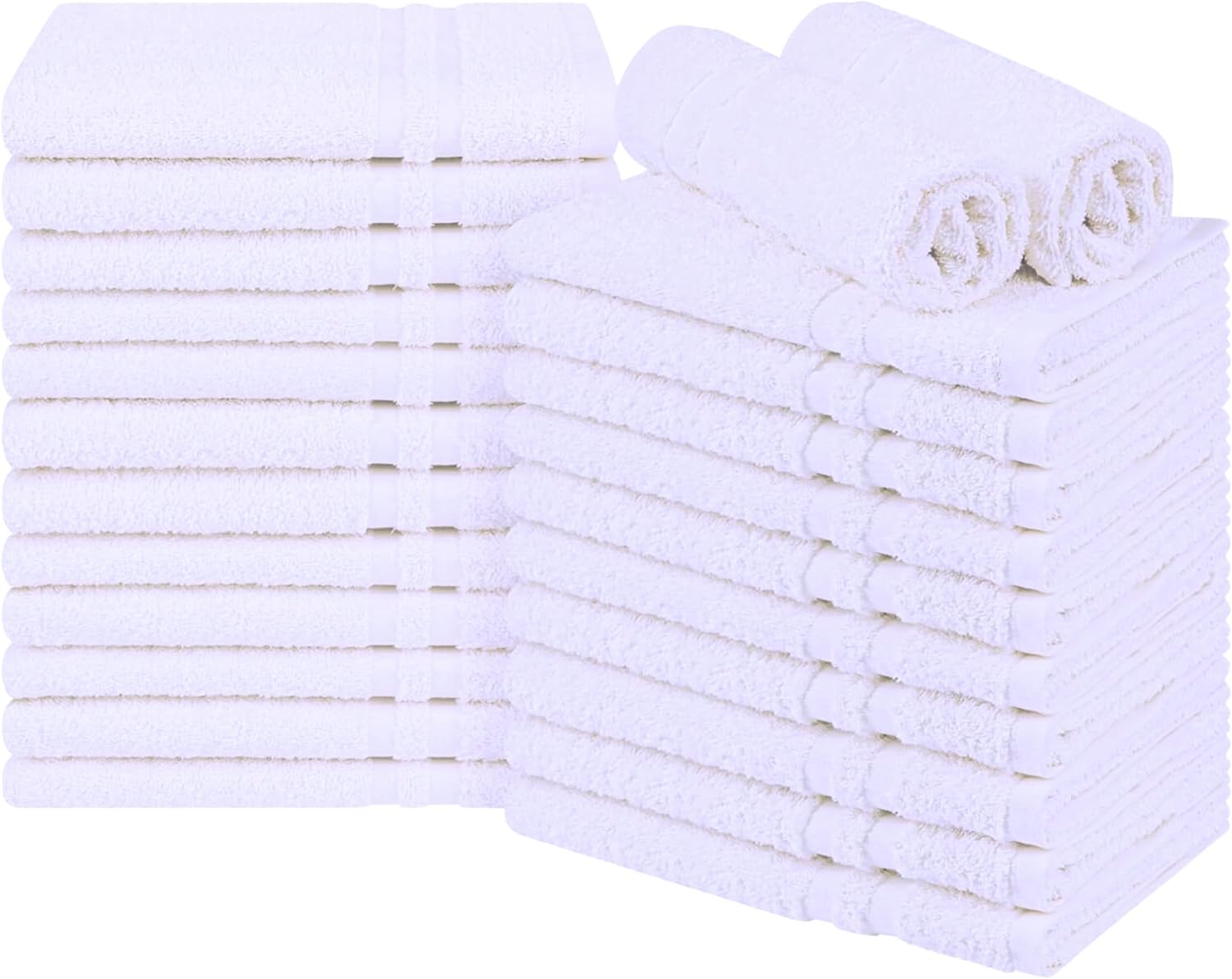 Product image of Premium Hand Towels – Soft Quick Dry & Highly Absorbent – 16x27 Inches, 24 Pack – 100% Cotton Salon Towels for Bathroom, Spa, Gym & Guest Use – White