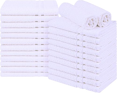 Miniatura 8 de Juego de 24 toallas de mano 100% algodón de alta calidad, de secado rápido, ligeras, no decolorantes, absorbentes, para baño, salón, spa y gimnasio,