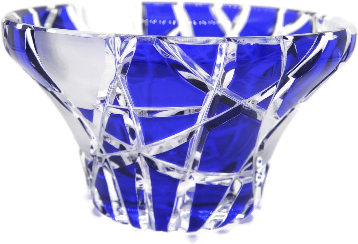 (TM ™ Bohemia LEADED Crystal Glass BOLDIGO Series Queen Bowl (Royal Blue)
