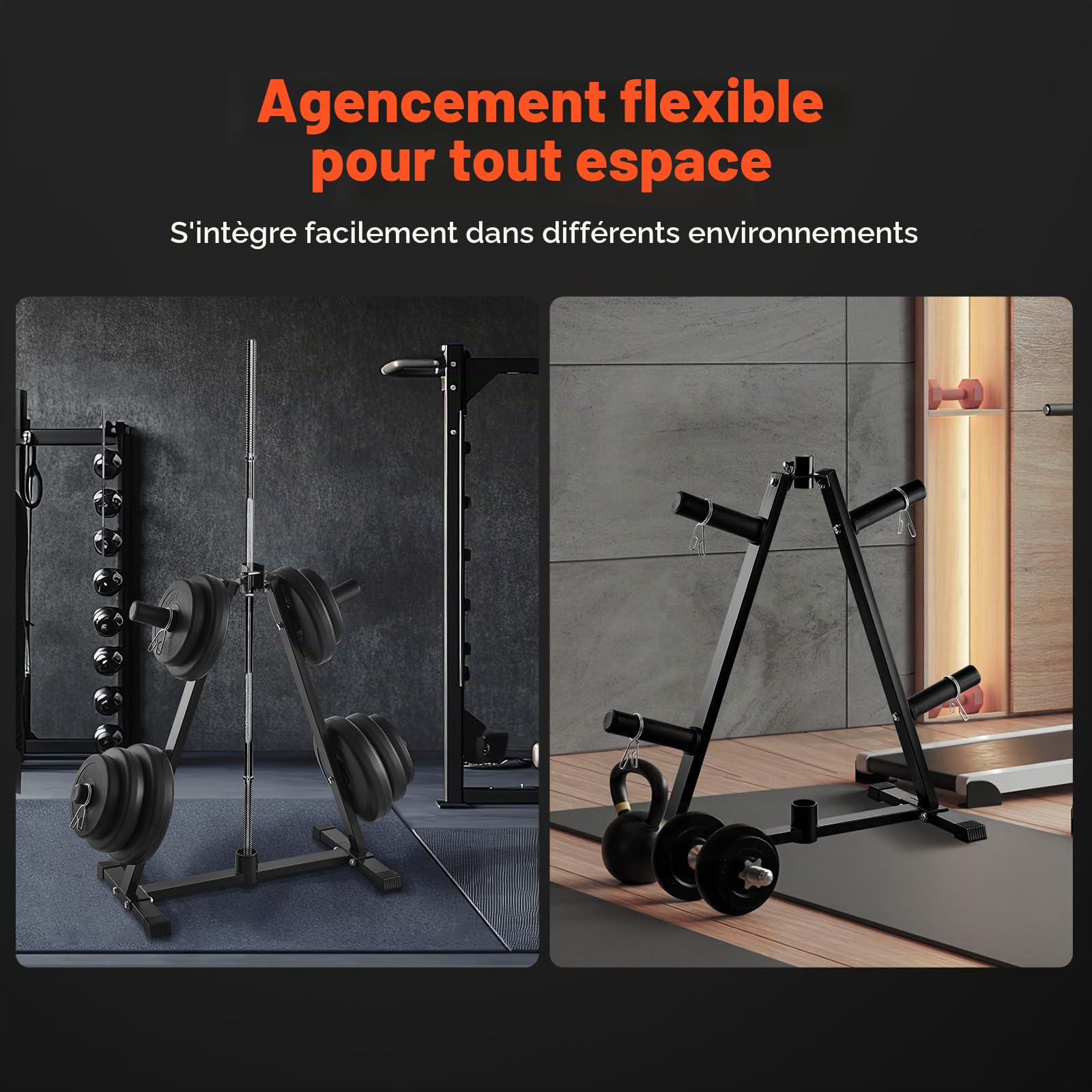 VEVOR Support d'Haltères Capacité de Charge 136 kg, Rack de Rangement pour Disques des Poids de 50,8 mm, Support de Poids à Cadre en A, Repose Haltères Robuste, Stockage pour Musculation Gym Domicile