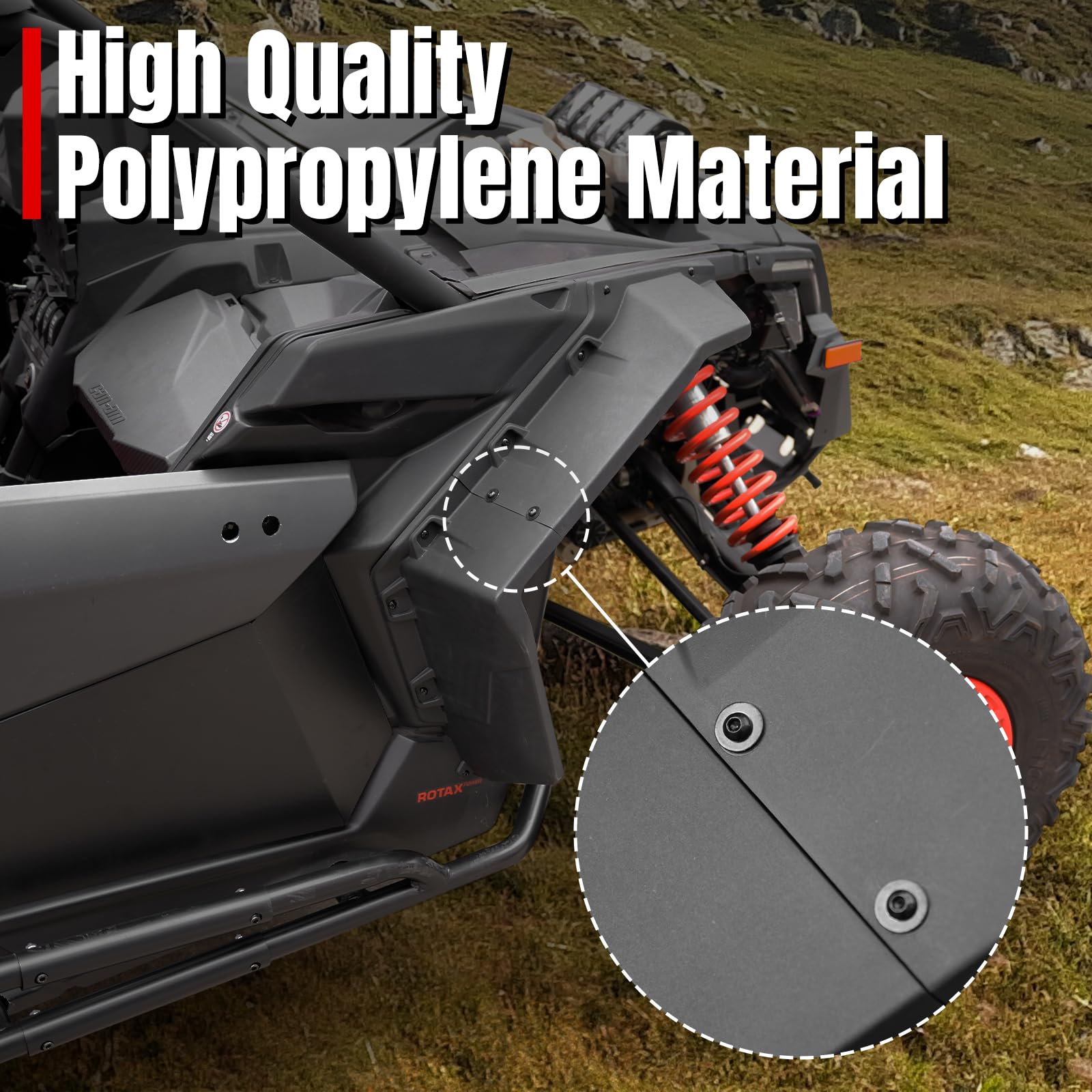 A & UTV PRO Can Am Maverick X3 XXL Fender Flares 2017-2025 Accessories, Extended Fender For Maverick X3 Max Front & Rear Mud Flaps Wider Mud Guards, Replace #715002973 (6 PCS), Fender