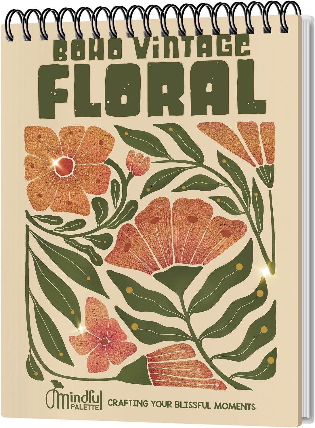 MINDFUL PALETTE Adults Coloring Book Spiral Bound Floral
