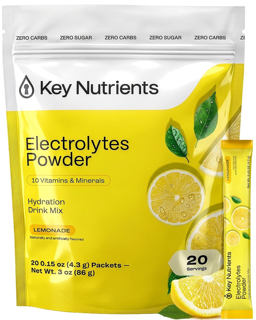 KEY NUTRIENTS Multivitamin Electrolytes Powder, Lemonade, 90 Servings — Amazon image 27