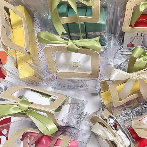 Miniatura 5 de Bolsa de regalo transparente con asa, 8 bolsas de regalo de PVC transparente, bolsas de regalo reutilizables resistentes para regalos de Navidad,