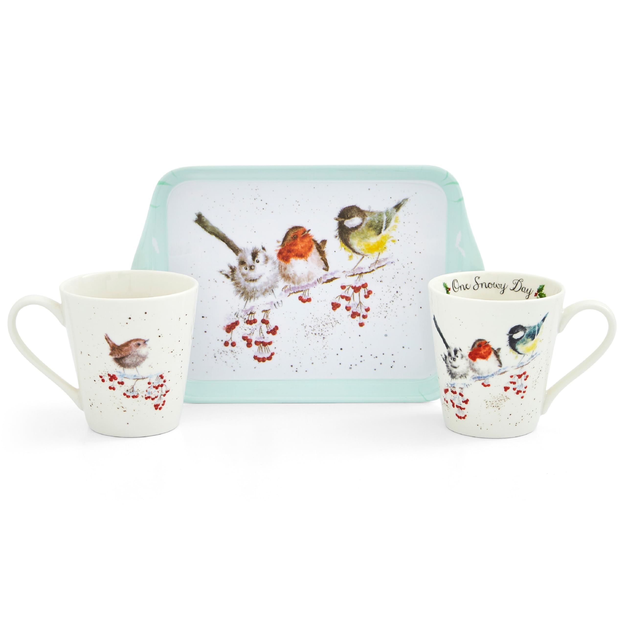 Royal Worcester Wrendale Designs Snowy Day Mug and Tray Set Porcelain/Melamine