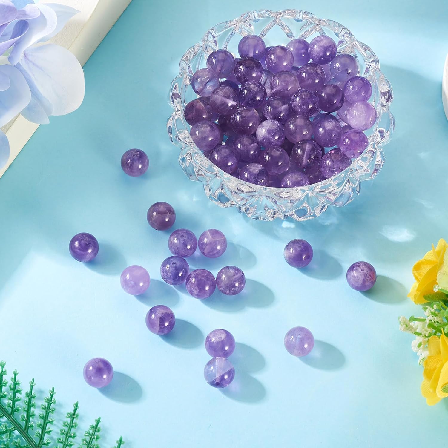 KISSITTY 80pcs Natural Amethyst Beads 10mm Round Gemstone Crystal Energy Healing Loose Spacer Beads for DIY Jewelry Bracelets Necklaces Earrings Craft Making - Image 4