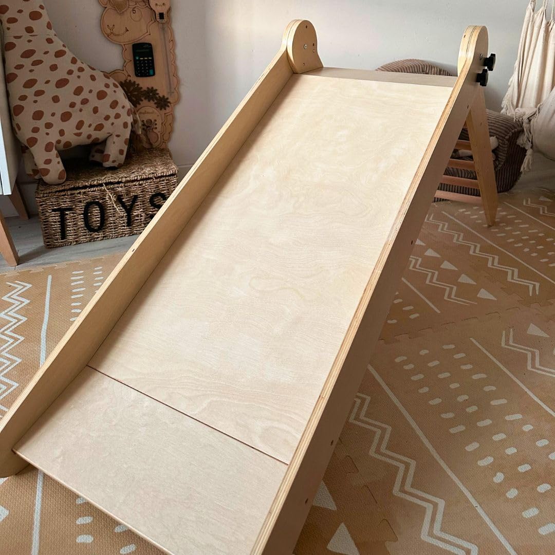 Mamabrum MAM202 Slide scivolo per bambini dai 3 anni in su, scivolo pieghevole in legno di faggio con scala sicura per interni, scivolo di qualità per divertimento attivo