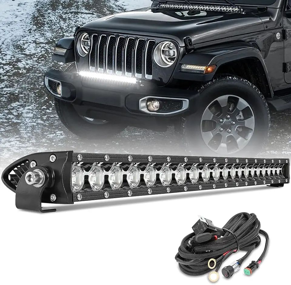 Nibright Barra de luz LED de 50 cm com uma fileira fina, feixe off-road para caminhão, UTV, SUV Ram Ford F150 Bronco Jeep Wrangler Silverado