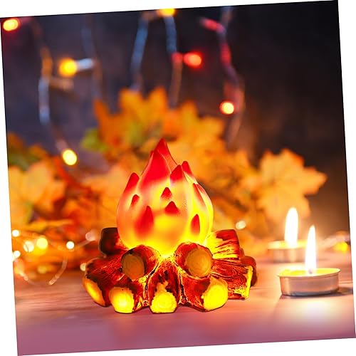 Miniatura 5 de Uonlytech Lámpara LED falsa de fogata, luz de llama de fuego falsa sin llama, luz de chimenea LED artificial, lámpara de diseño de leña falsa para