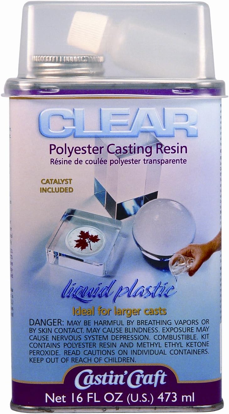 Environmental Technology 16-Ounce with 1/2-Ounce Catalyst Casting' Craft Polyester Casting Resin, Clear (34016)