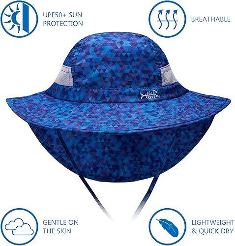 Miniatura 3 de BASSDASH UPF 50+ - Sombrero de sol para niños y niñas con ala ancha en el cuello y rejilla de ventilación para niños y niñas