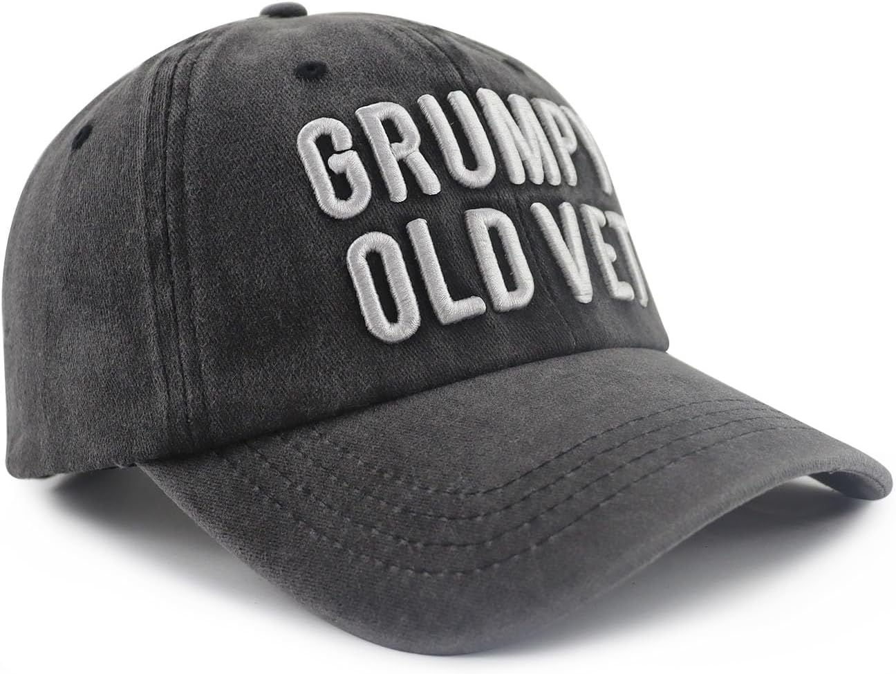 Grumpy Old Vet Hat for Men Women, Adjustable Cotton Embroidered Baseball Cap - Image 3