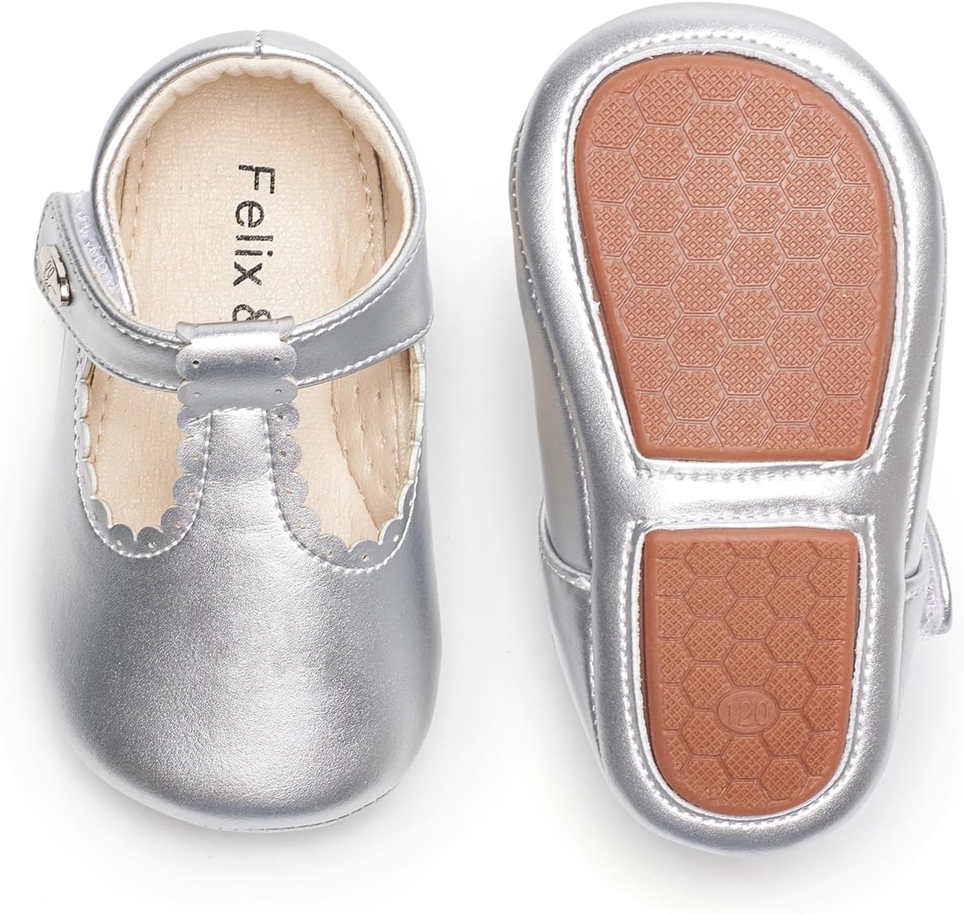 Felix & Flora Soft Sole Baby Shoes - Infant Baby Girls Ballet Flats Moccasinss Rubber Sole Walking Crib Shoes