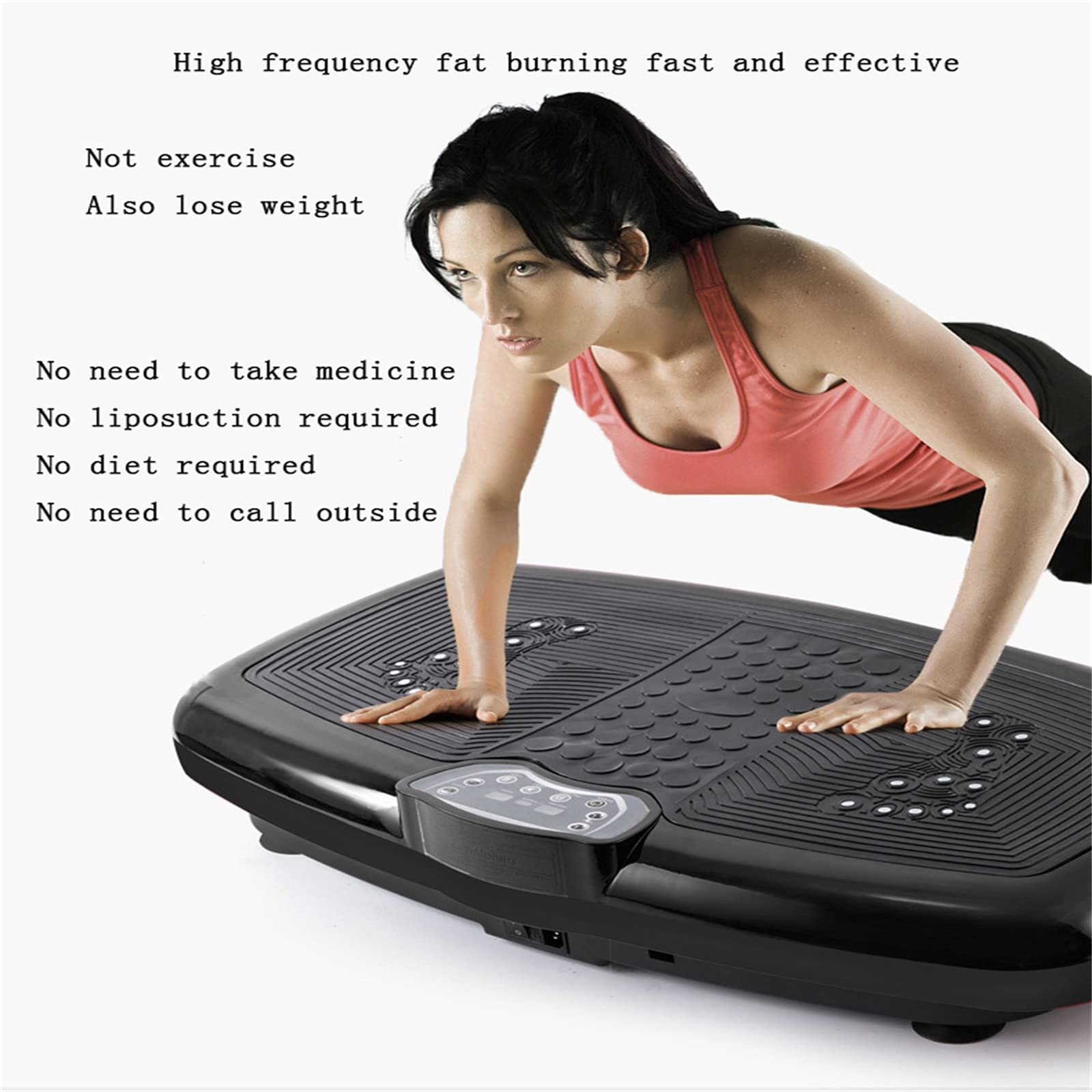 Pedane vibranti, pedana Vibrante, 10 modalità di Programma, 2 Fasce di Resistenza, Allenatore Fitness con Vibrazione per dimagrire e tonificare Il Corpo, carico Massimo di 300 libbre.