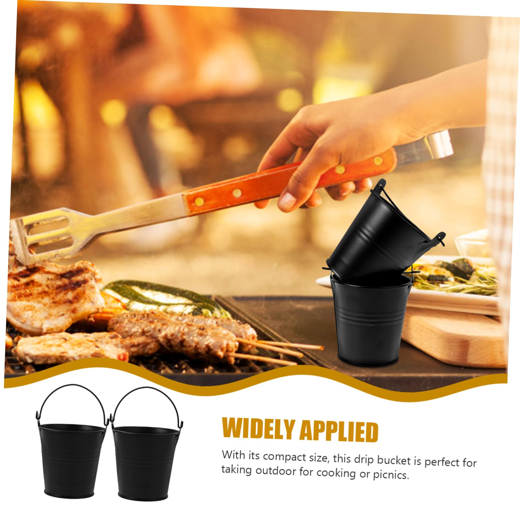 BESPORTBLE 3sets Barbecue Oil Collector Bucket Drip Bucket for Grill for Outdoor Use 2pcs*3