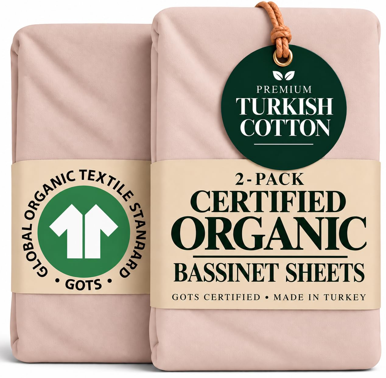 Bunnyjik Organic 32x19 Bassinet Sheets for Cowiewie, Ronbei, Pamobabe — image 1