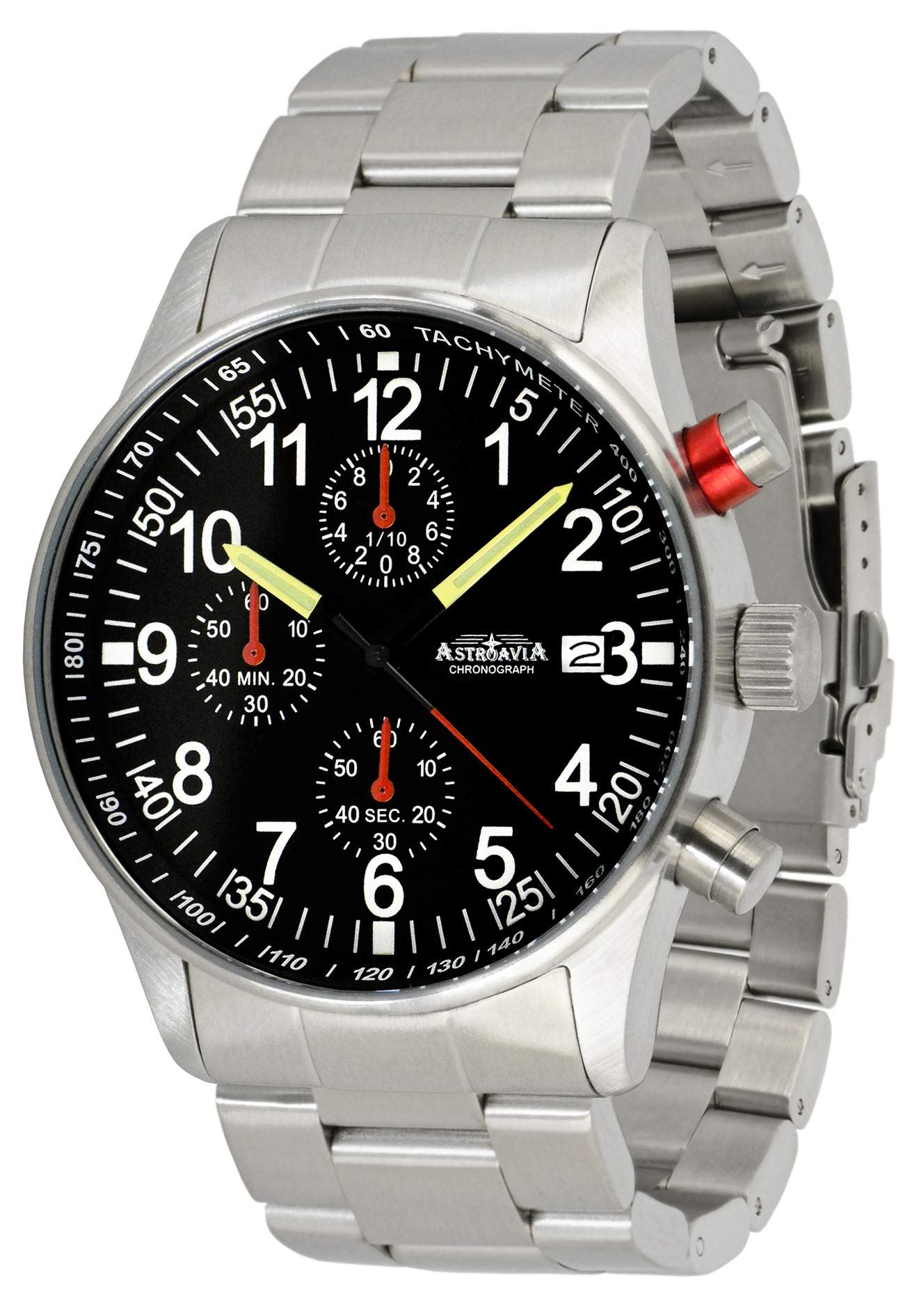 Aviator ASTROAVIA N97S Watch for Men – Mens Aviators Pilot Writswatch – Stainless Steel Strap Quartz