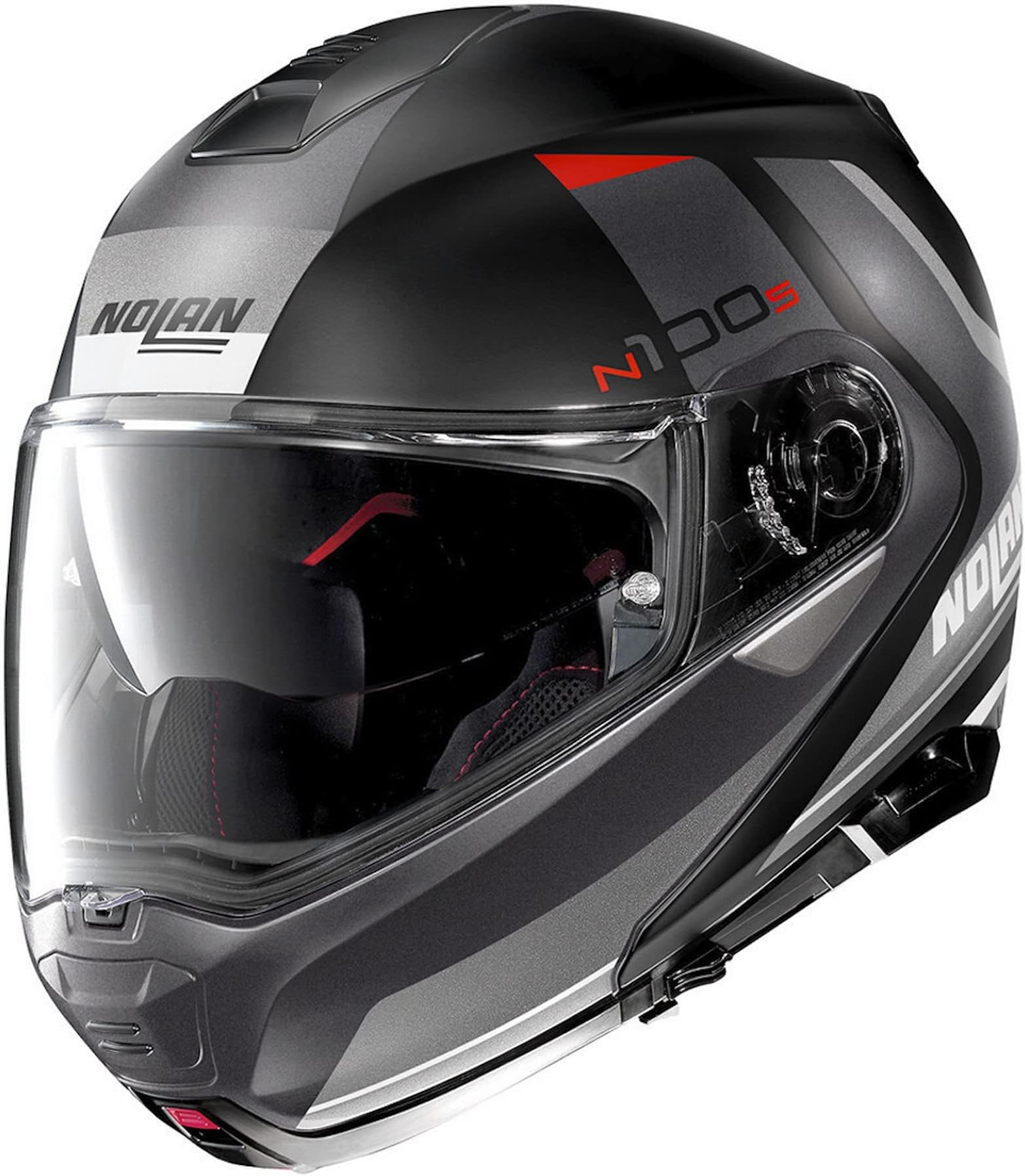 Troy Lee Designs Nolan N100-5 Hilltop Modular Motorcycle Helmet Flat Black/Gray MD