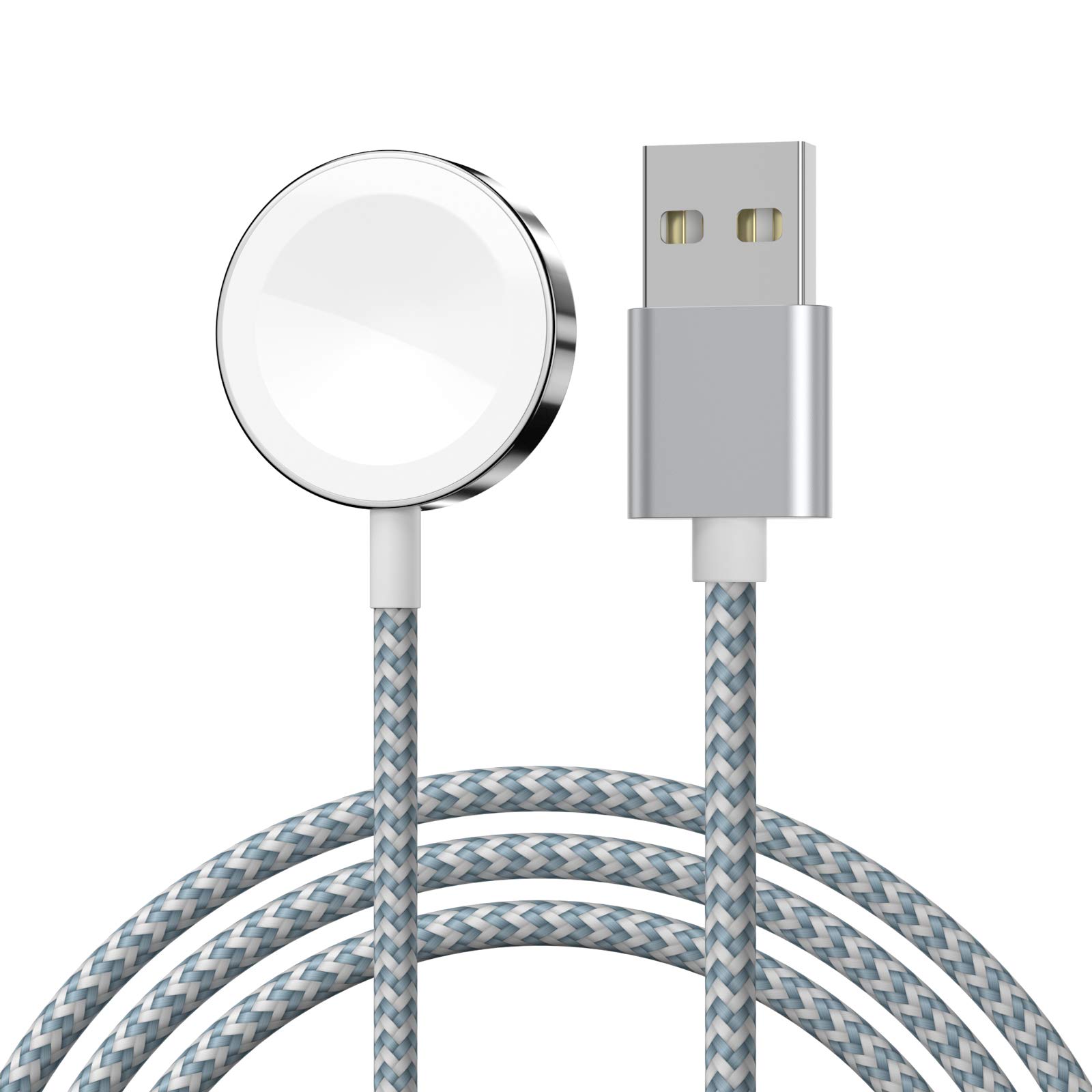 iWatch Charger, XUAMZ Wireless Portable Fast Charging Cable Nylon Braided Cord Compatible With iWatch Series 6/SE/5/4/3/2/1 38mm 40mm 42mm 44mm 3.3Ft