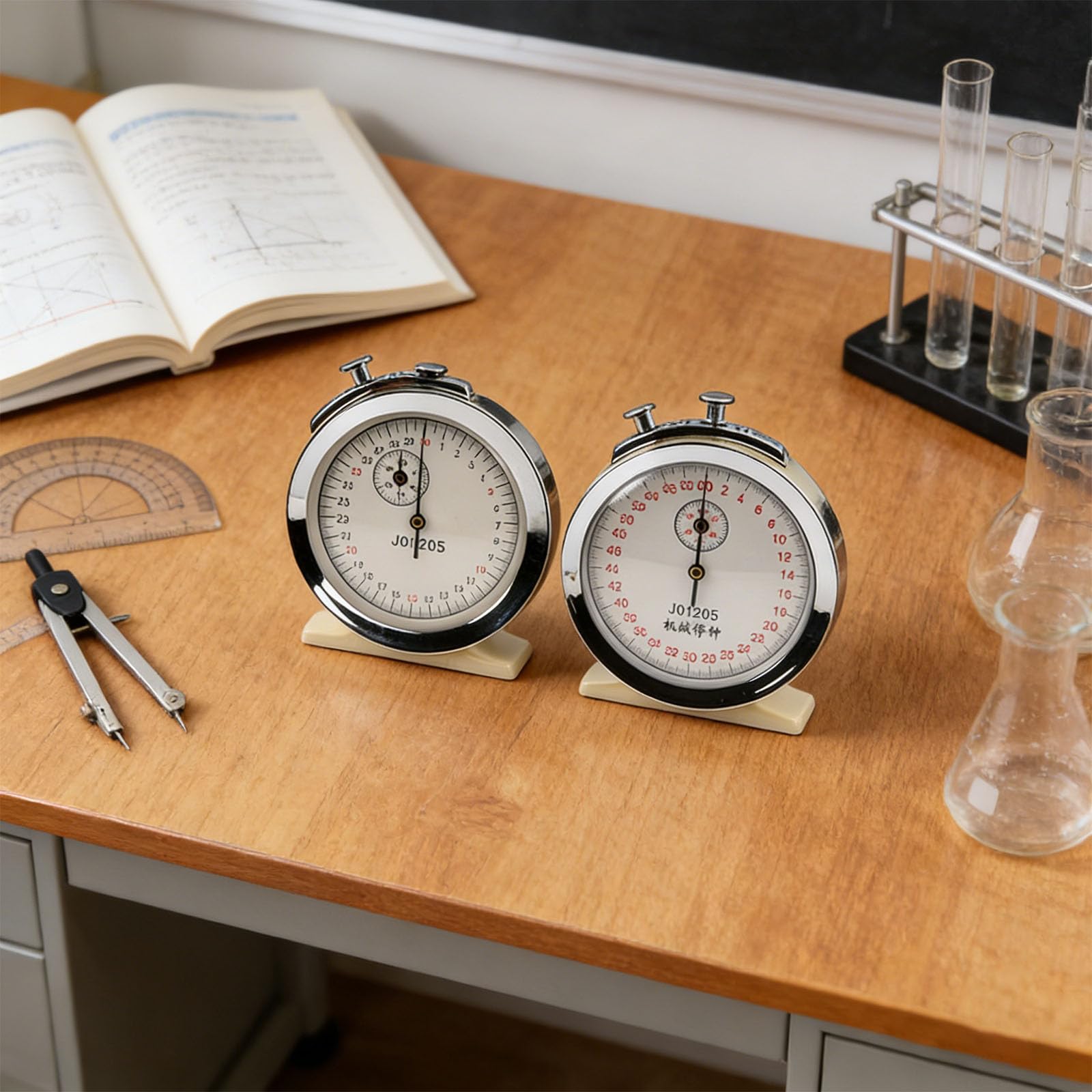 Edukacyjny timer metalowy mechaniczny stoper dydaktyczny chronometr do eksperymentu fizycznego nauczania sportu i laboratorium stoper mechaniczny