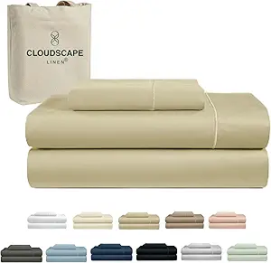 100% Egyptian Cotton Sheets Twin XL Size, 3 Pieces Luxury Essentials Bedding Set, 1000 Thread Count,Hotel Quality, Silky Soft, Breathable and Durable, Deep Pockets up to 16, Linen