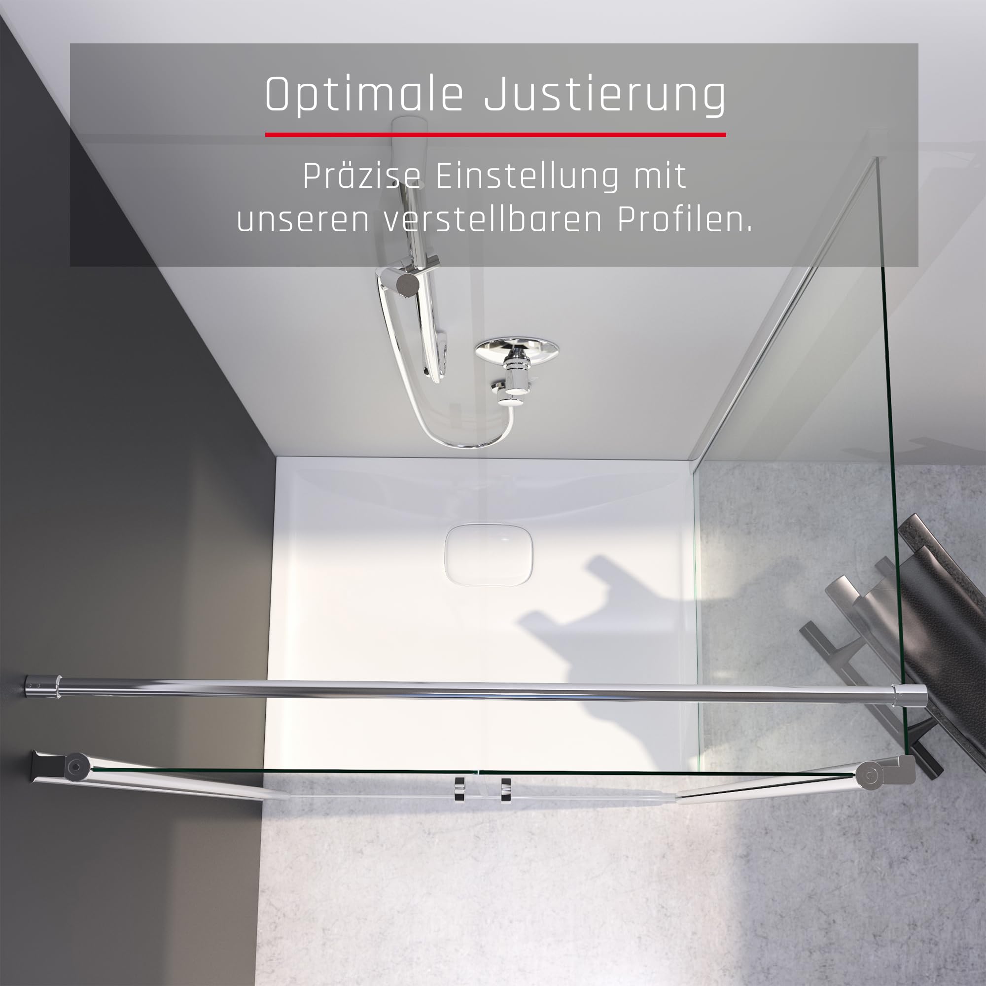 BIJON Duschkabine 115x85 Eckdusche Pendeltür, Klarglas 6mm ESG