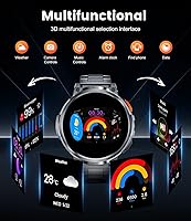 Vista 8 de Relojes inteligentes de pantalla grande de 1.85 pulgadas para hombre, compatibles con iOS Android, linterna LED, batería grande de 730 mAh
