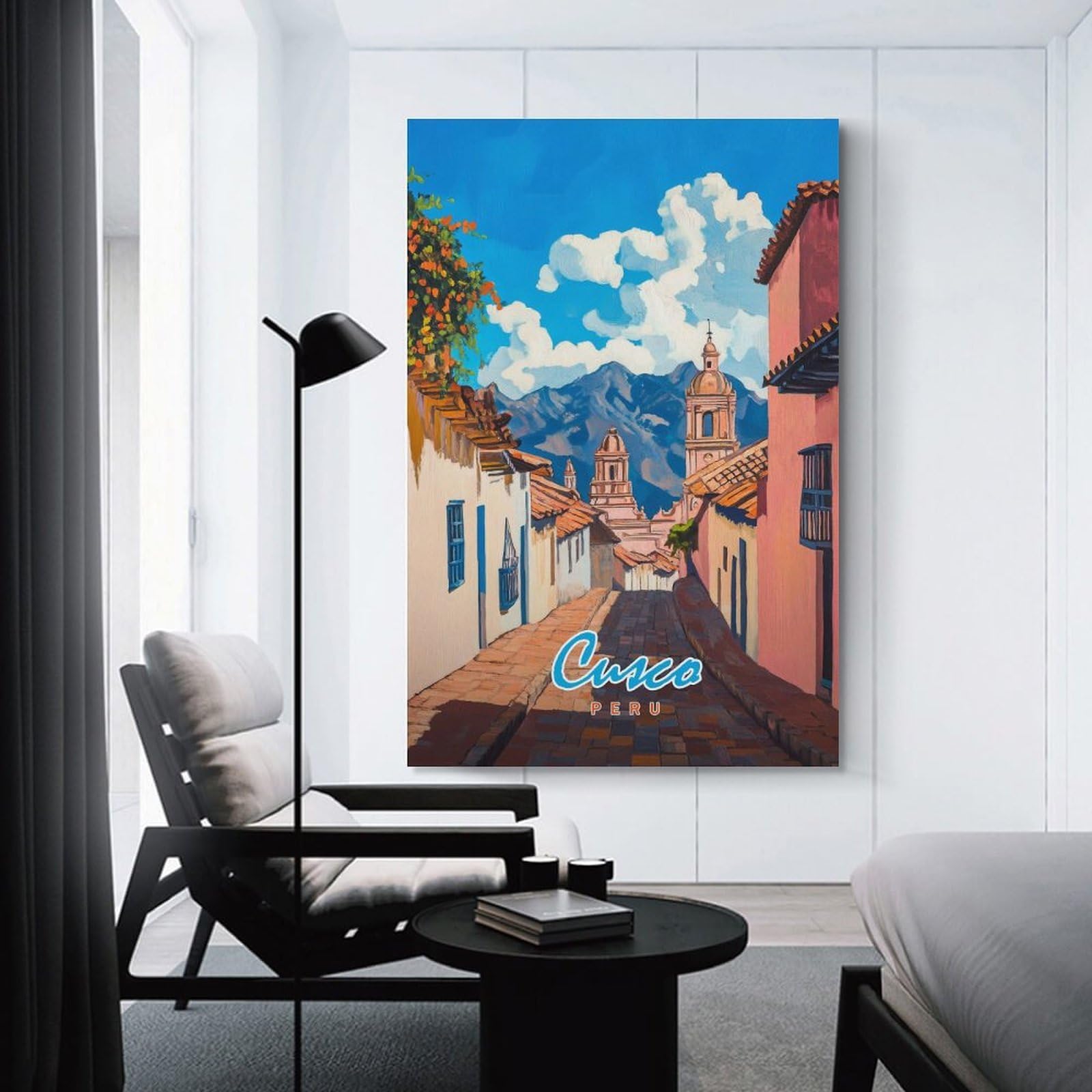 Junmoney Cusco, Peru Painting Home Decor Wall Art 24x36inch(60x90cm), for Office, Study Or Home Workspace, Home Office Artwork with Decorative Appeal
