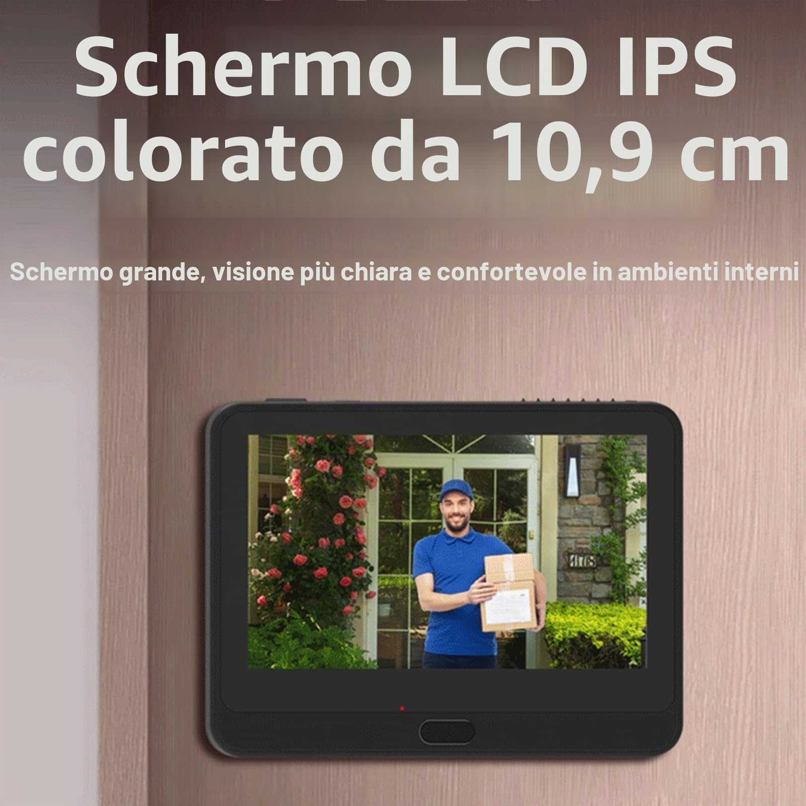 Asixxsix Spioncino Digitale, Spioncino WiFi Intelligente 1080P con Display LCD 4,3 Pollici, Rilevamento del Movimento PIR, Audio Bidirezionale, Visione Notturna, Modifica della Voce