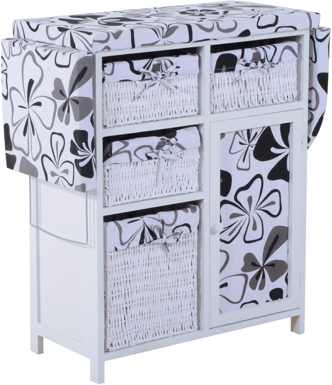 GJH One Ironing Board Storage Cabinet Shelving Unit Rack Folding Basket Shelves