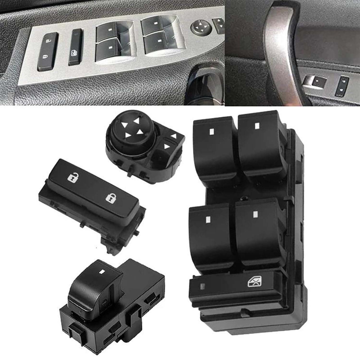 Window Control Switch Replacement for GMC for Sierra 1500 2500HD 3500HD Car Front Left Right Power Window Lifter Button Door Lock Mirror Control Switch (Color : Right Window Switch)(Mirror Switch)