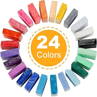 CiaraQ 24 Colors Polymer Clay Kit for Kids Beginners - Mini Oven Bake Modeling Clay Set with Tools & Booklet