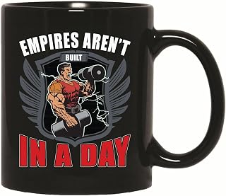Fitness Empires Built Training Bodybuilding Humor Gift for Workout Persistent People 11oz 15oz Black Coffee Mug