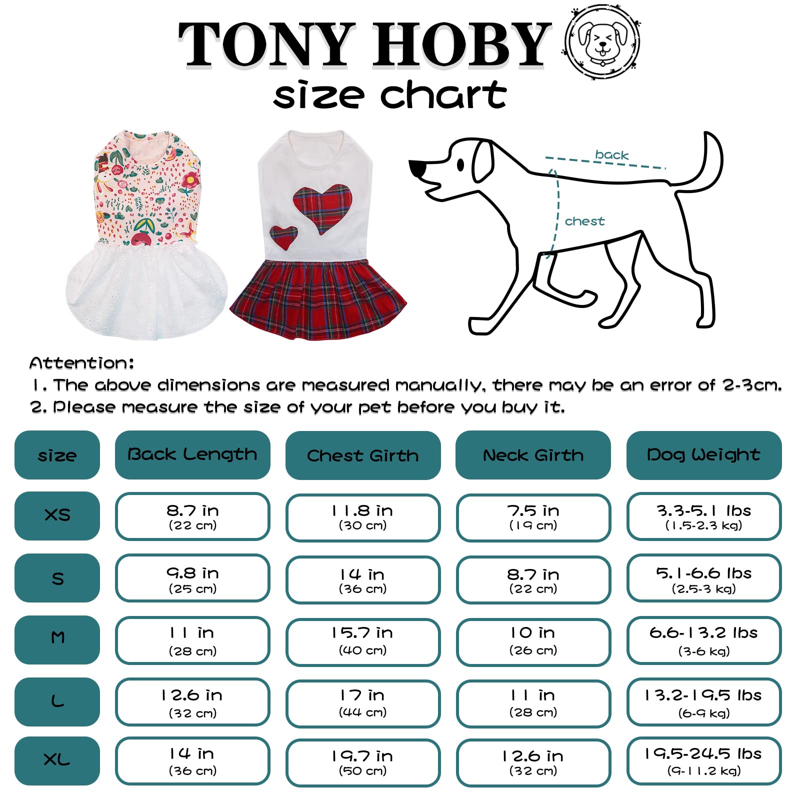 TONY HOBY Dog Dress, Dog Party Dress, Unique Splicing Models Dogs Evening Dresses for Small Medium Dogs (2Pcs, Red+Pink, M)