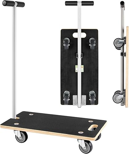 Miniatura 9 de Paquete de 2 carros móviles cuadrados resistentes de 551 libras, ruedas TPR de 3 pulgadas, base de madera contrachapada resistente, sin montaje,