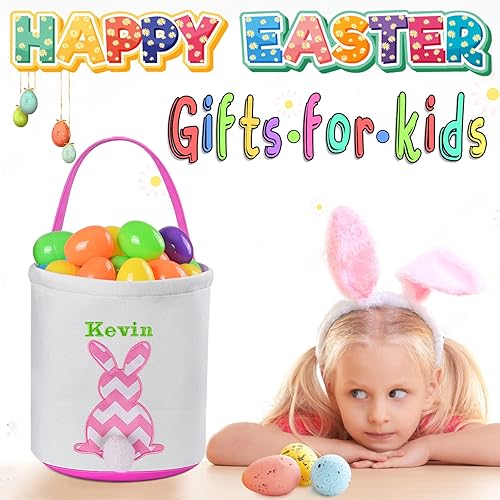 Miniatura 4 de Cesta personalizada de conejo de Pascua, cestas de Pascua Touber para niños, cesta de Pascua personalizada, cesta de Pascua personalizada, cestas de