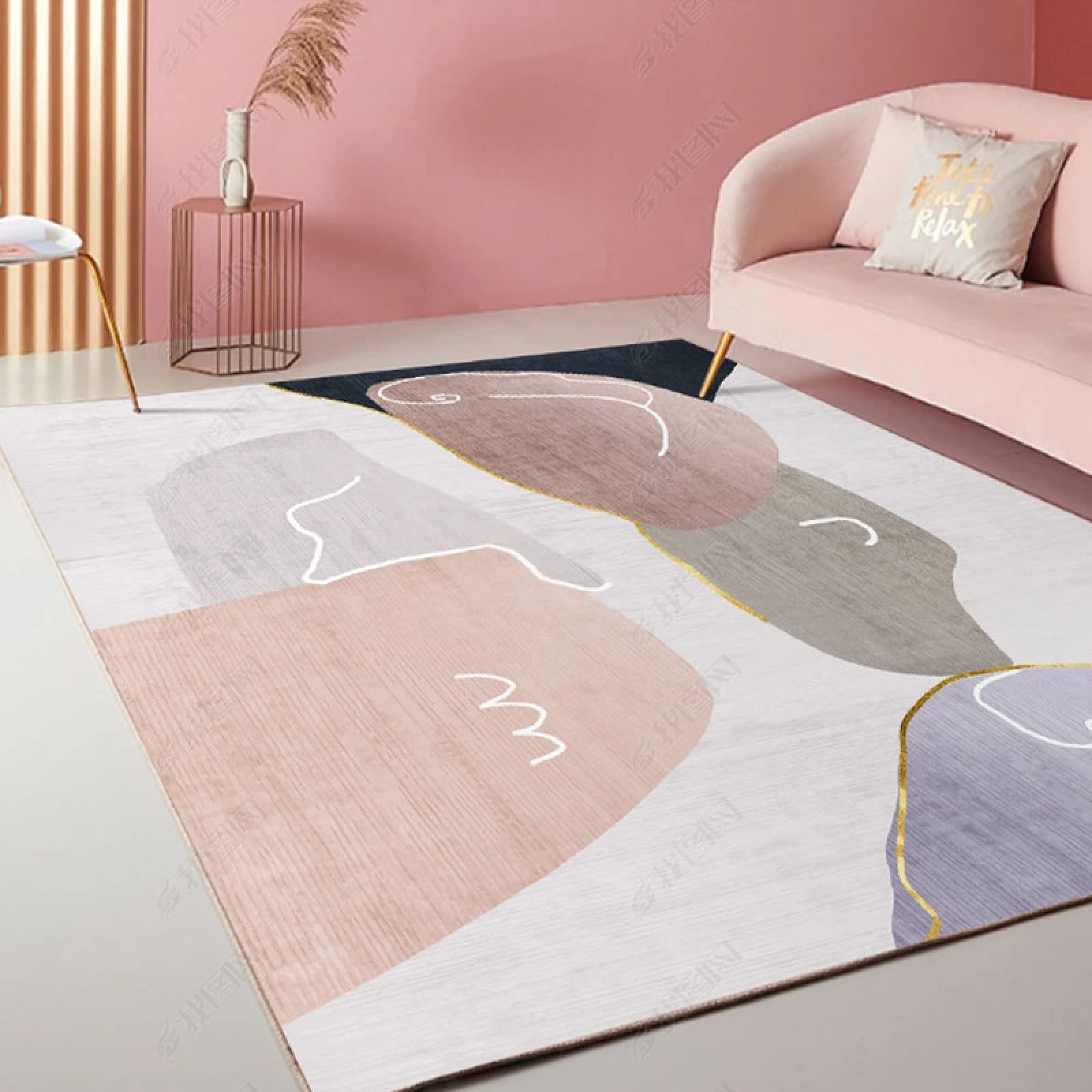 Tapis de salon géométrique nordique peluche doux chambre enfant lavable 200x250