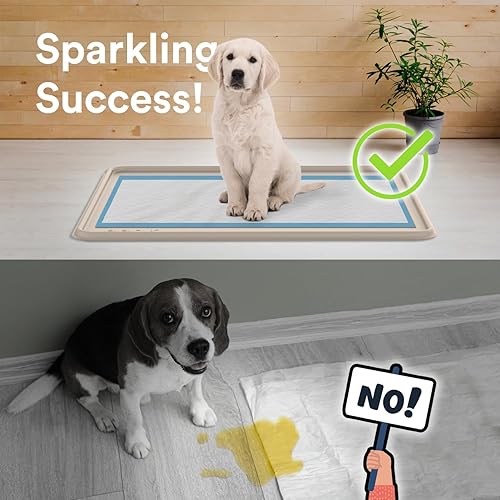 Miniatura 2 de Soporte para bandeja de orina para perros, se adapta a hasta 25 x 25 pulgadas. Almohadillas cuadradas de entrenamiento para orinal antiderrames