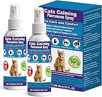 RNLBNMP Cat Calming Spray with 15% F3 Pheromones - Reduces Stress, Urine Spraying, Scratching & Aggression | 2x100mL Travel Aid