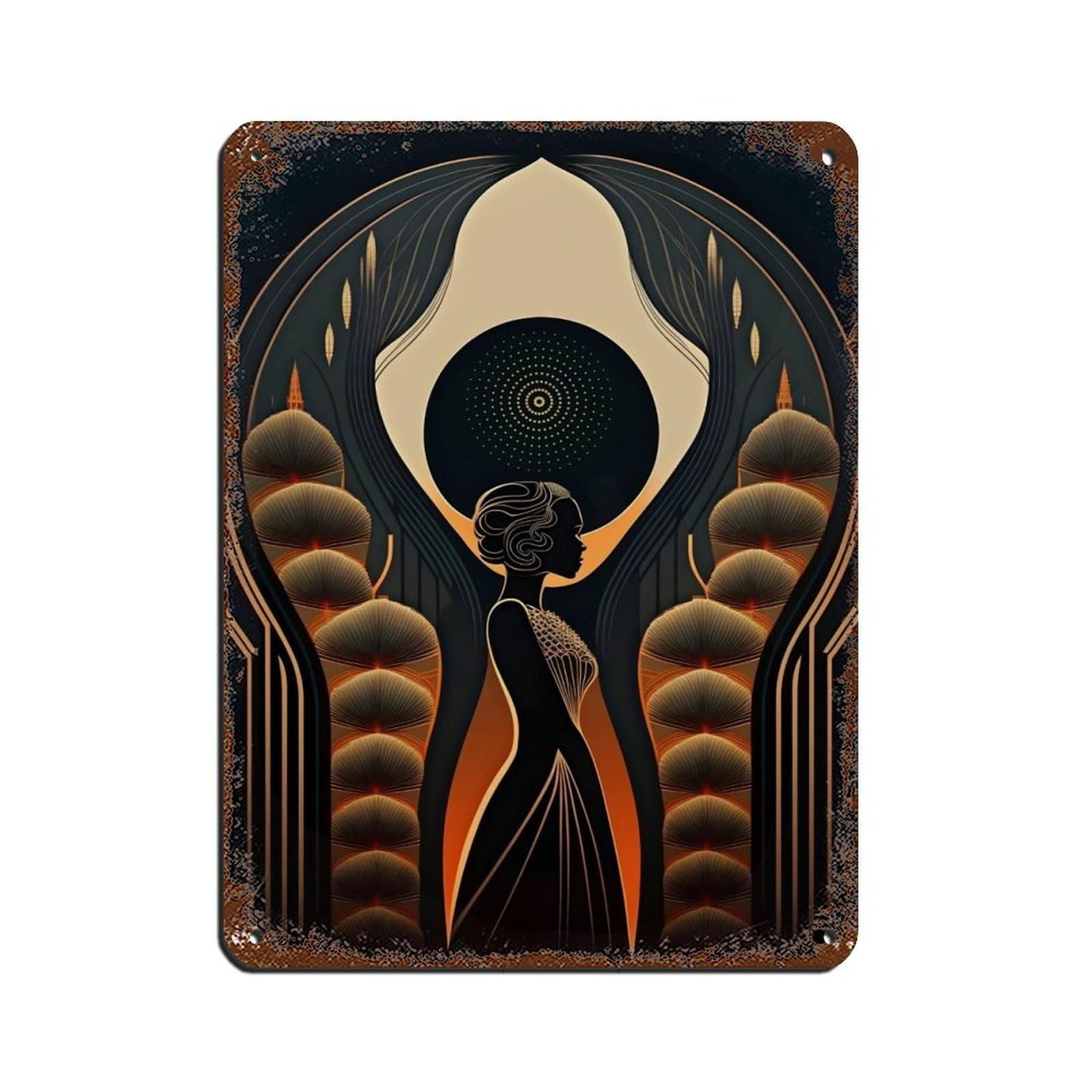 Elegant Retro Woman Poster Retro Poster Metal Tin Sign Chic Art Retro Iron Painting Bar People Cave Cafe Family Garage Poster Wall Decoration 12x16inch(30x40cm)