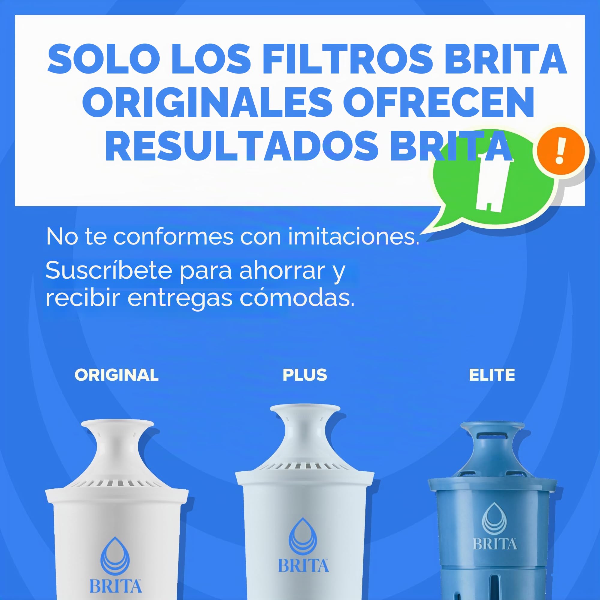 Brita Filtro de agua grande para grifo y agua potable con indicador de cambio de filtro SmartLight + 1 filtro Elite, reduce el 99% del plomo, dura 6 meses, capacidad de 10 tazas, azul