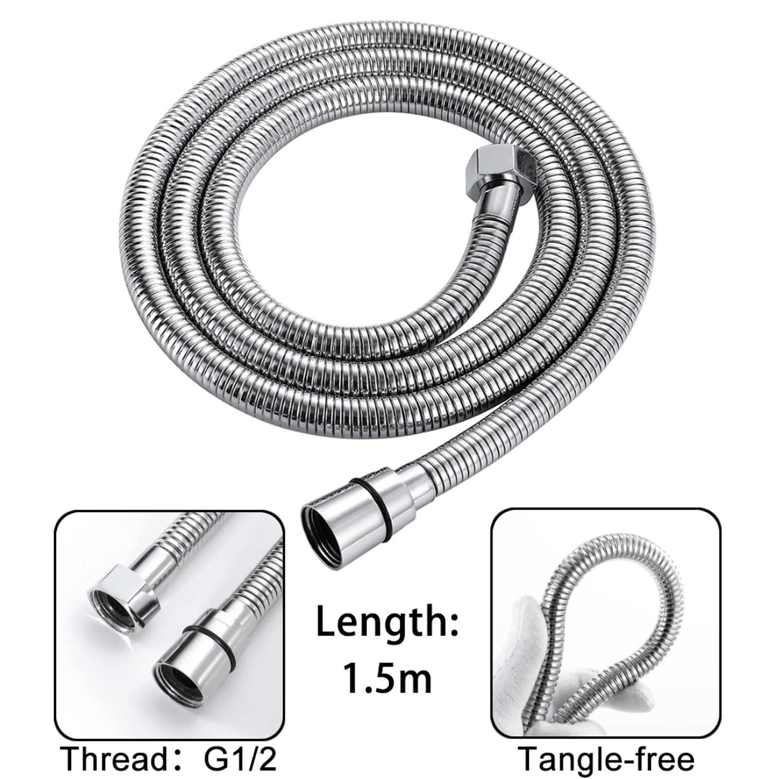 Soffione Doccia Portatile, Doccia Manuale Ad Alta Pressione in ABS, Doccia Portatile Con Funzione 2 in 1 Con Tubo Flessibile Da 59 Pollici E Supporto Per Doccia Con Connettore A Parete Regolabile