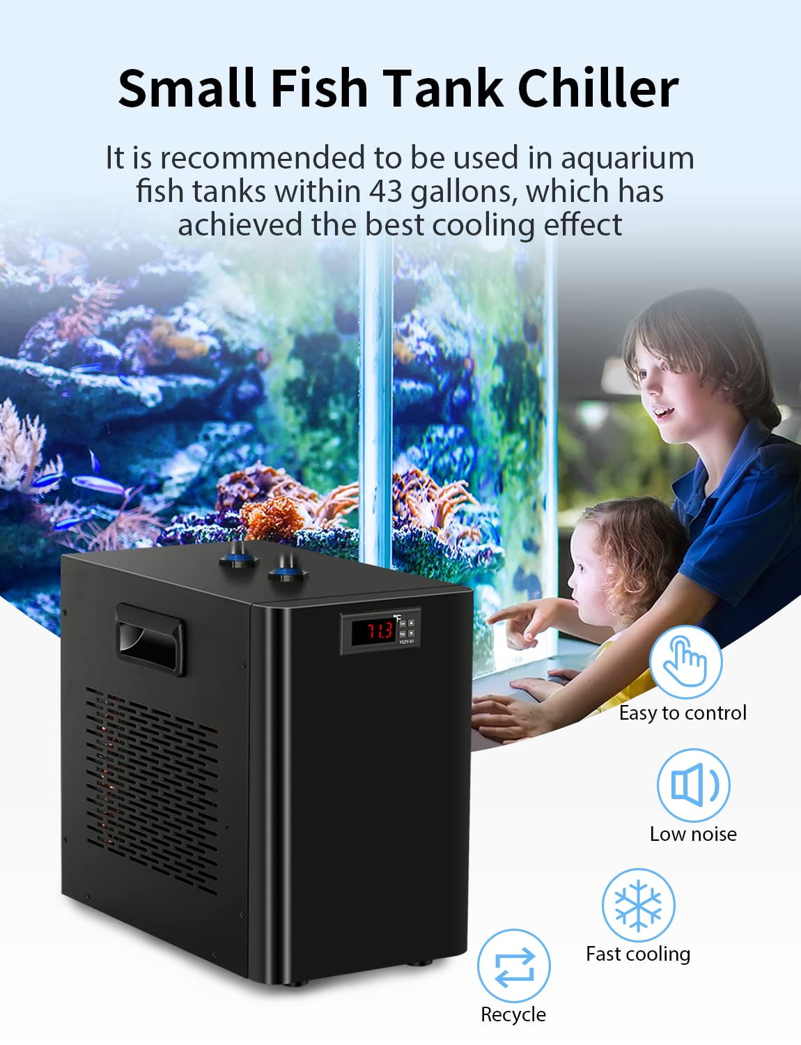 Rocita Aquarium Water Chiller 42GAL 1/10HP Fish Tank Water Chiller with