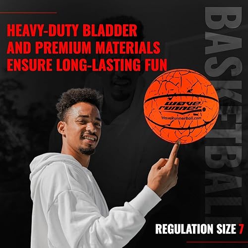 Miniatura 10 de Wave Runner Baloncesto que brilla en la oscuridad, juguetes iluminados de tamaño oficial 7 para juegos de pelota nocturna, tamaño reglamentario,
