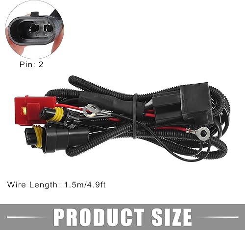 Miniatura 4 de A ABSOPRO HID - Arnés de relé de cableado de batería de 4.9 ft  4,9 pies de largo 90069012H109005 HID Lámparas Kit de conversión de relé de enchufe