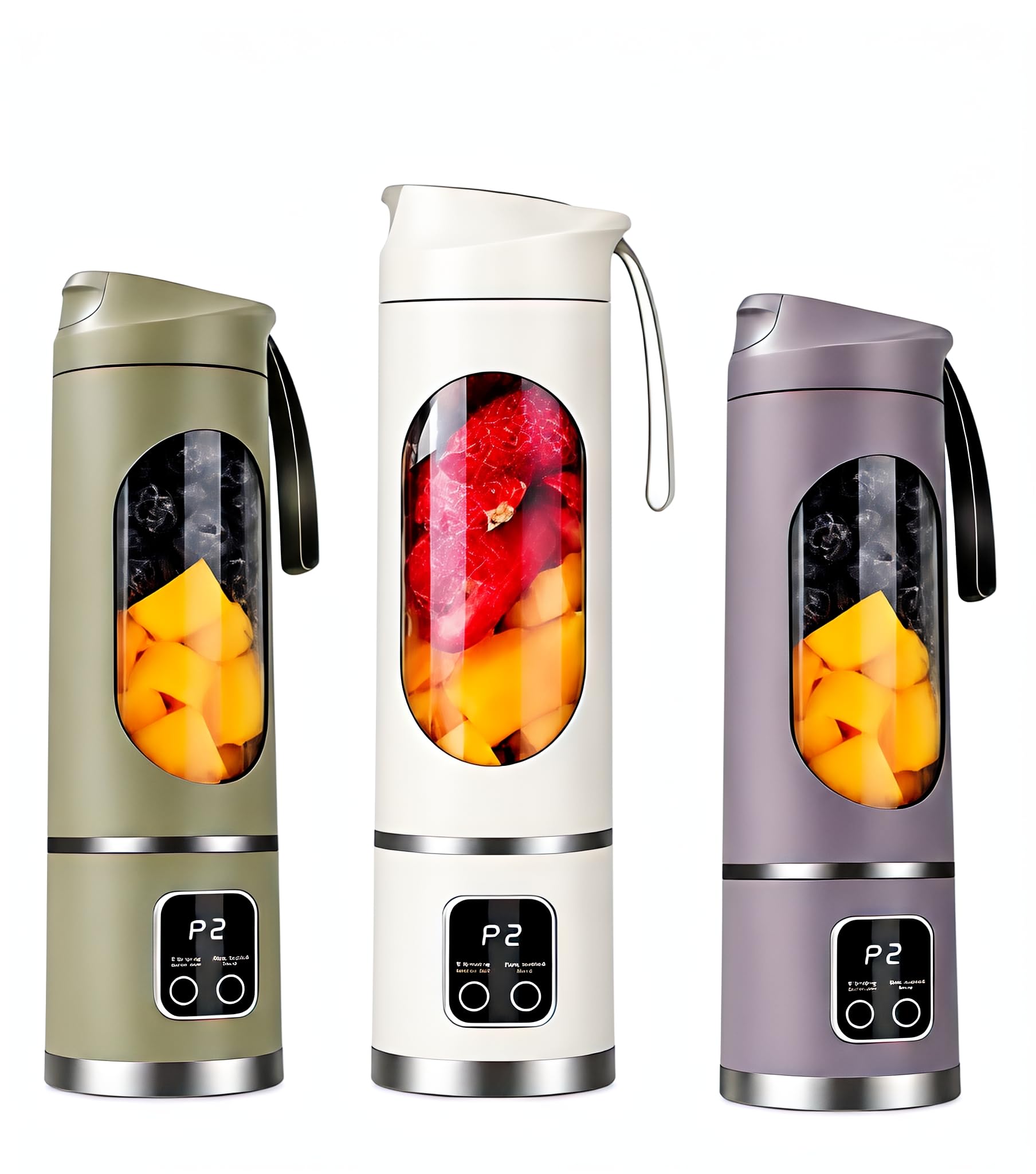HS-860 Portable Electric Juicer Blender|USB Rechargeable Personal Smoothie Maker |450ml |Stainless Steel 304 10 Blades |3-Speed Gears |1500mAh Battery |ABS & Silicone |Purple, White & Green-image-35