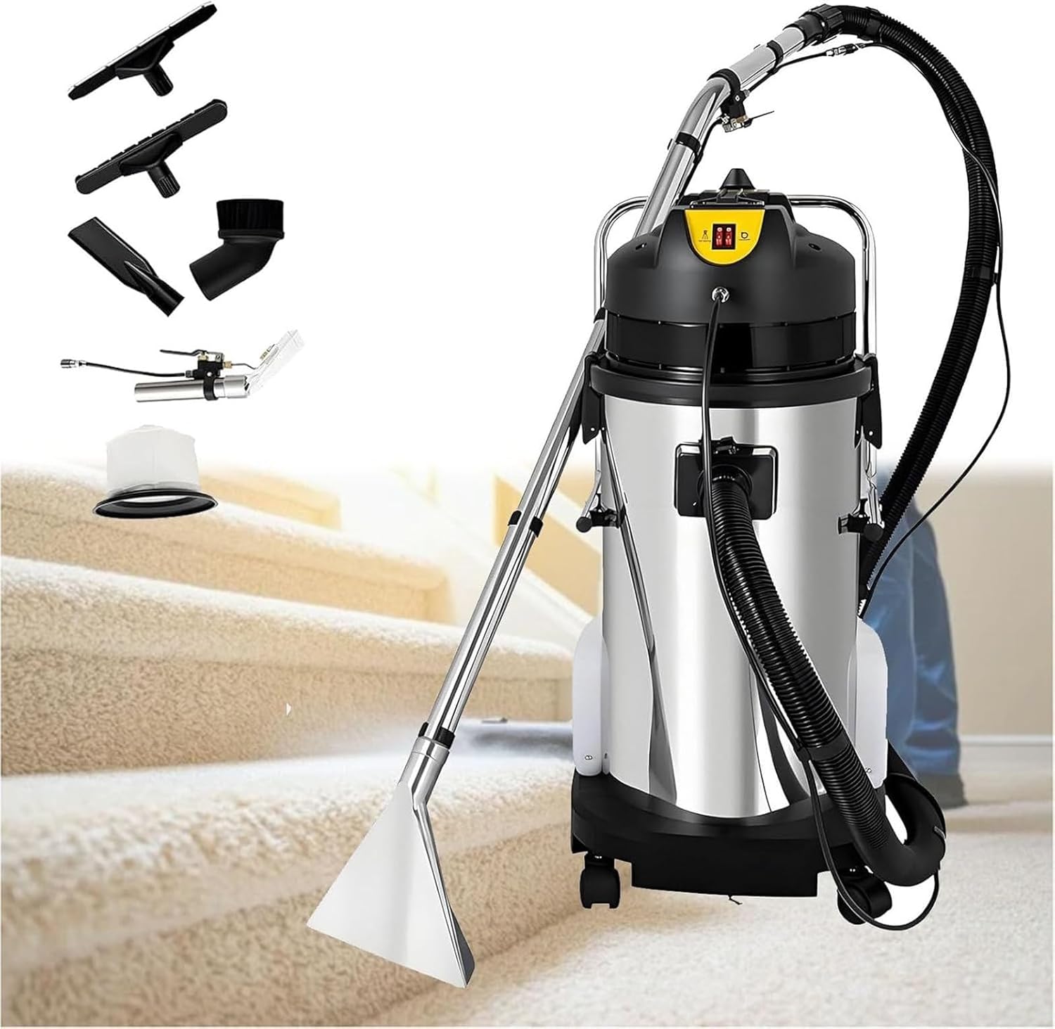 30L/40L/60L Carpet Cleaning Machine, 3-in-1 Wet Dry Vacuum Cleaner Upholstery Extractor, Powerful Cleaning for Hotels, Offices, Lobbies 30L