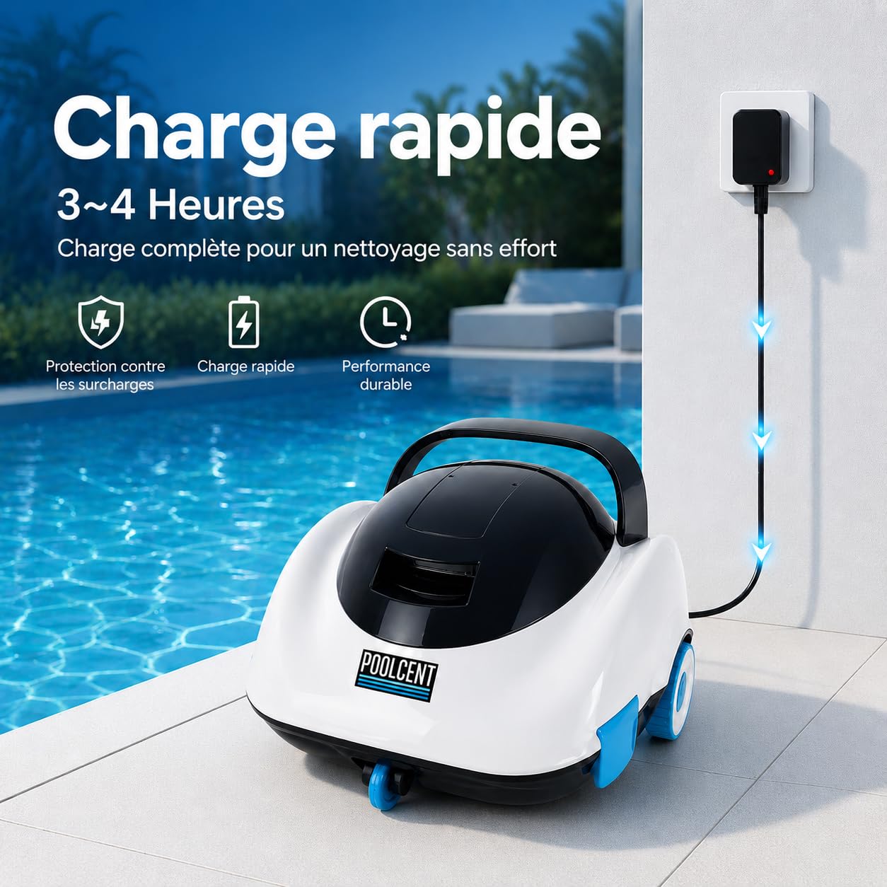 Robot Piscine, Aspirateur Piscine sans Fil, 120 Min