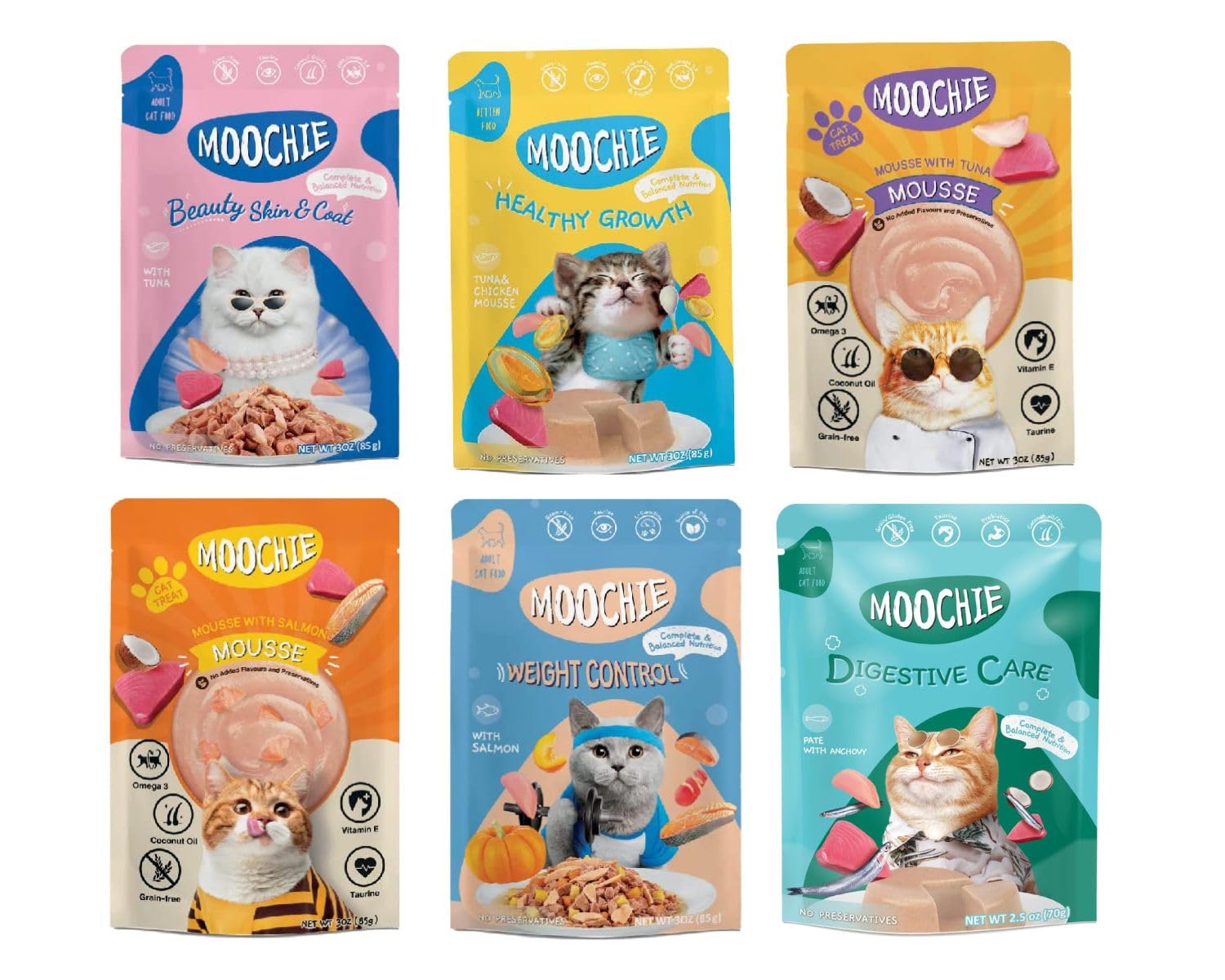 MOOCHIE Wet Cat Food Grain-Free Gravy Cat All Mix Flavour for Cat Food, Wet Variety Pack Natural and Grain-Free with No Artificial Flavours Pack of 6 x 85g (B0D1Y77DWH) Amazon Price History, Amazon Price Tracker
